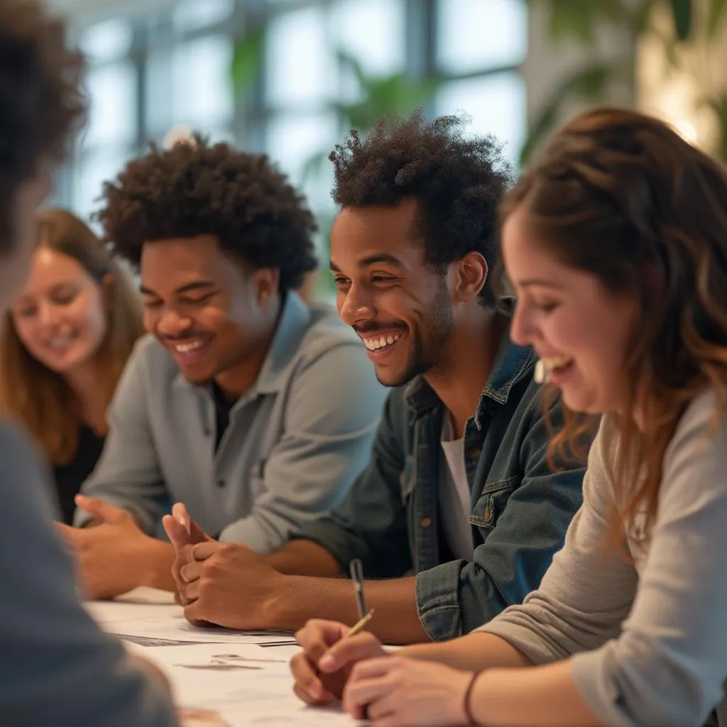 Účastníci workshopu při skupinové aktivitě
